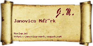 Janovics Márk névjegykártya